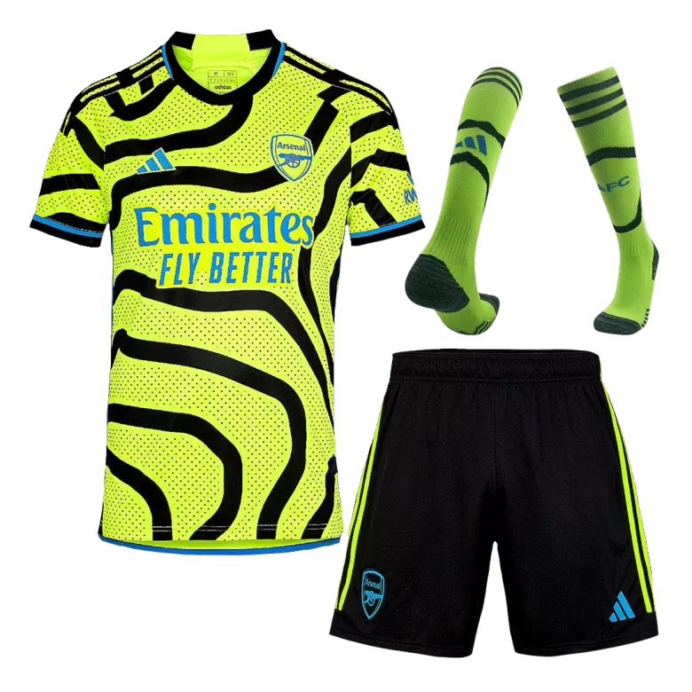 Arsenal Jersey Custom Away Soccer Jersey Full Kit 2023/24 - bestsoccerstore