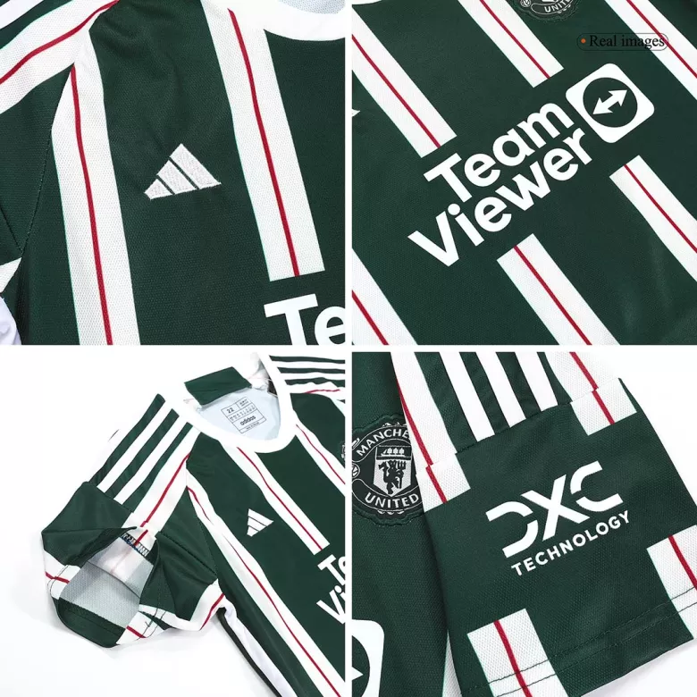 Kid's Manchester United Jersey Custom Away Soccer Soccer Kits 2023/24 - bestsoccerstore