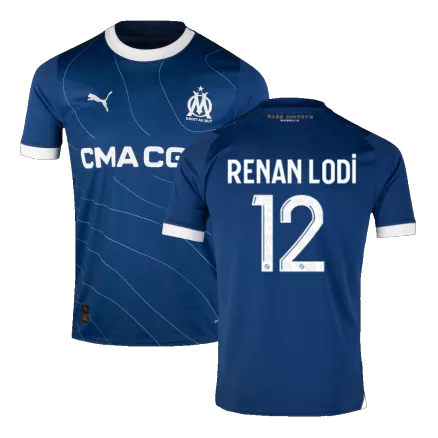 Marseille Jersey Custom RENAN LODI #12 Soccer Jersey Away 2023/24 - bestsoccerstore