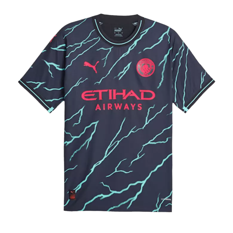 Authentic Manchester City Soccer Jersey HAALAND #9 Third Away Shirt 2023/24 - bestsoccerstore