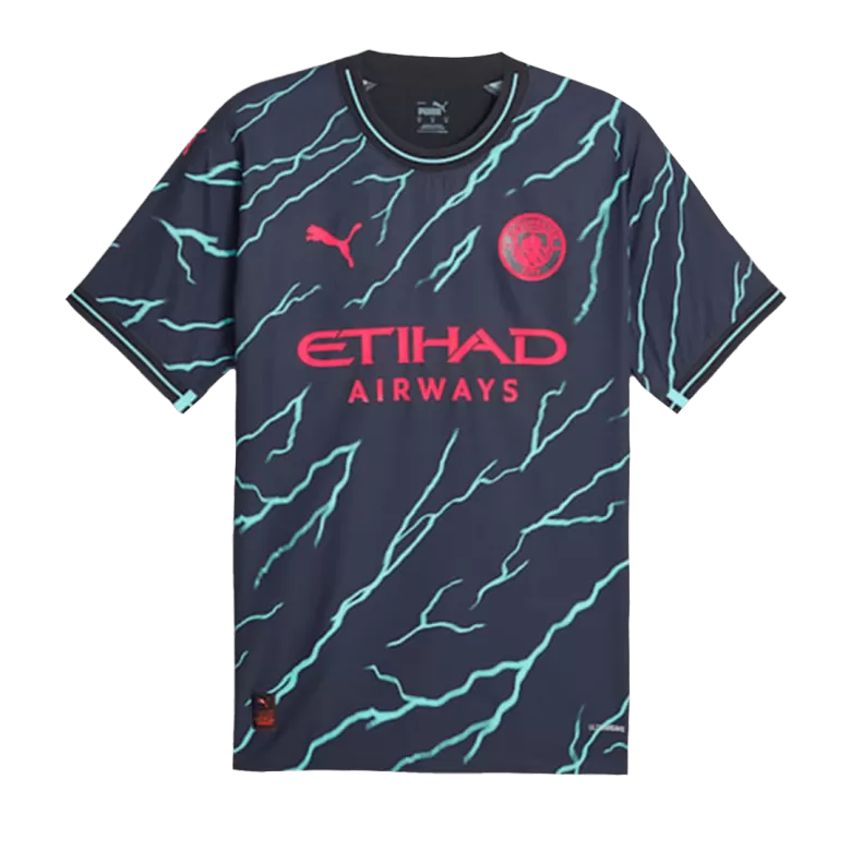 Authentic Manchester City Soccer Jersey HAALAND #9 Third Away Shirt 2023/24 - bestsoccerstore