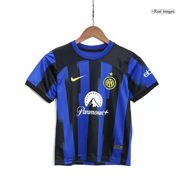 Kid's Inter Milan Jersey Custom Home Soccer Soccer Kits 2023/24 - bestsoccerstore