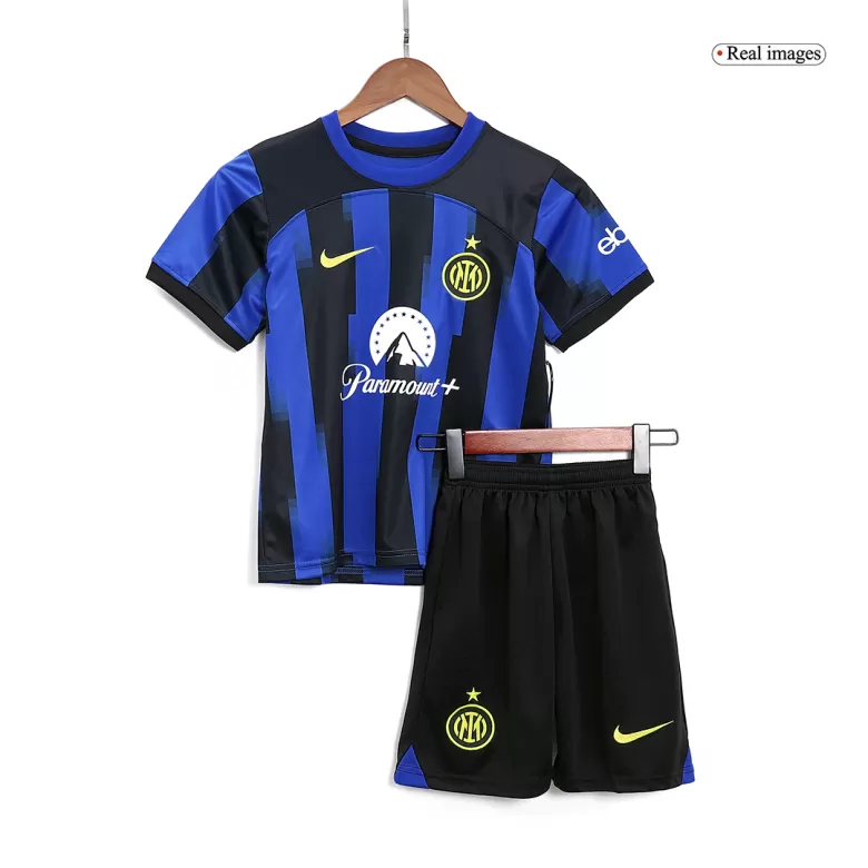 Kid's Inter Milan Jersey Custom Home Soccer Soccer Kits 2023/24 - bestsoccerstore