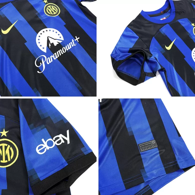 Kid's Inter Milan Jersey Custom Home Soccer Soccer Kits 2023/24 - bestsoccerstore