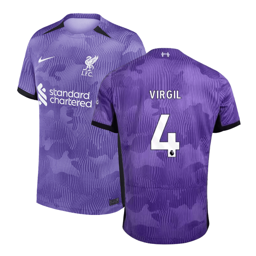 Liverpool Jersey Custom VIRGIL 4 Soccer Jersey Third Away 2023/24