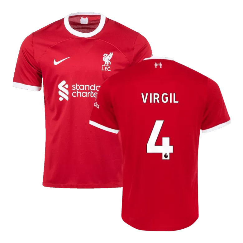 Liverpool Jersey Custom VIRGIL #4 Soccer Jersey Home 2023/24 - bestsoccerstore