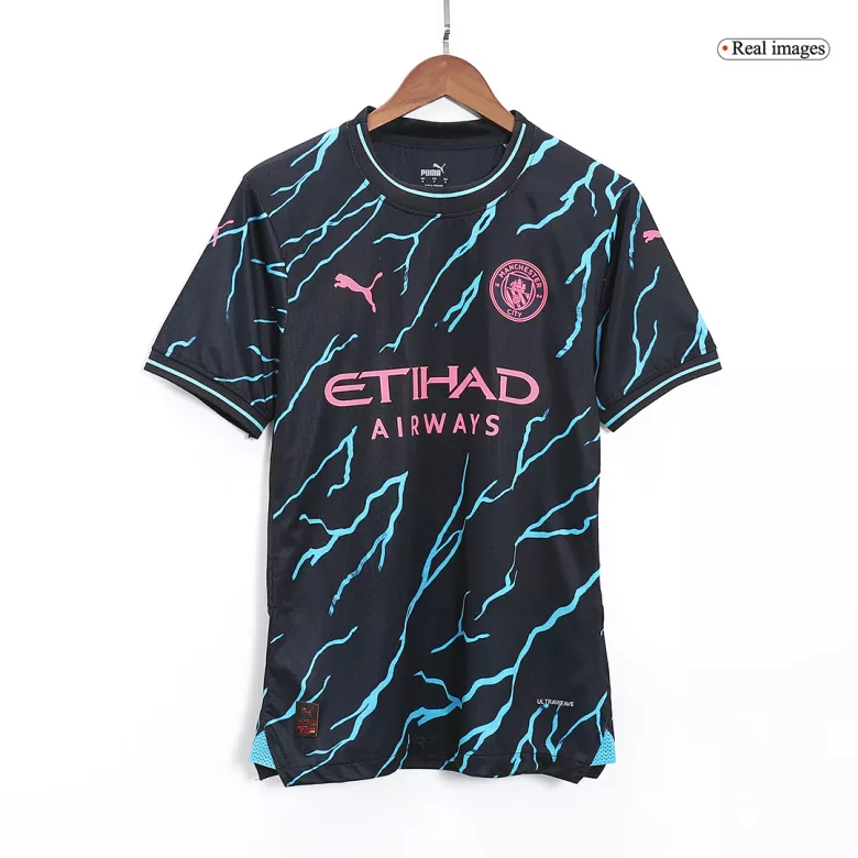 Authentic Manchester City Soccer Jersey HAALAND #9 Third Away Shirt 2023/24 - bestsoccerstore