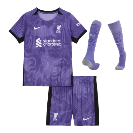 Kid's Liverpool Whole Kits Custom Third Away Soccer Kit 2023/24 - bestsoccerstore