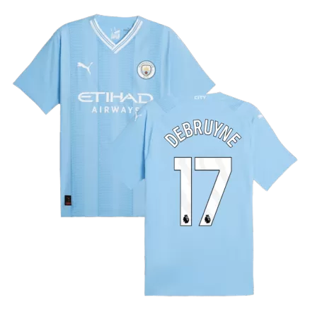 Authentic Manchester City Soccer Jersey DE BRUYNE #17 Home Shirt 2023/24 - bestsoccerstore