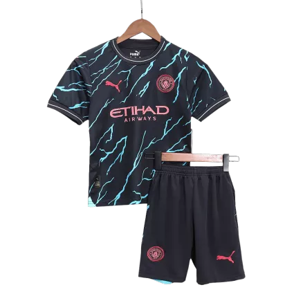 Kid's Manchester City Jersey Custom Third Away Soccer Soccer Kits 2023/24 - bestsoccerstore