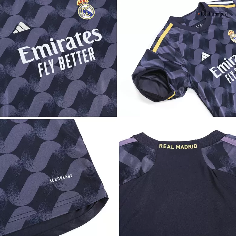 Kid's Real Madrid Jersey Custom Away Soccer Soccer Kits 2023/24 - bestsoccerstore