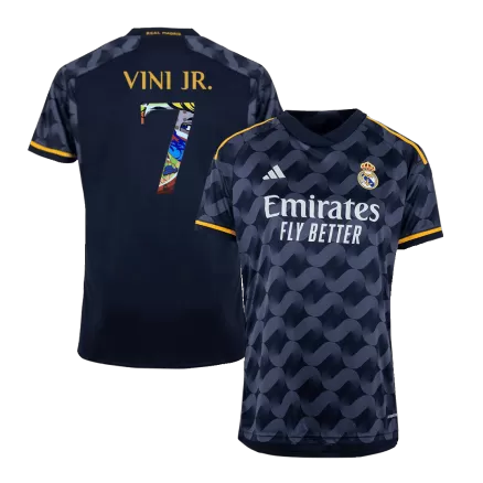 Sen2 Font Real Madrid Jersey VINI JR. #7 Soccer Jersey Away 2023/24 - bestsoccerstore