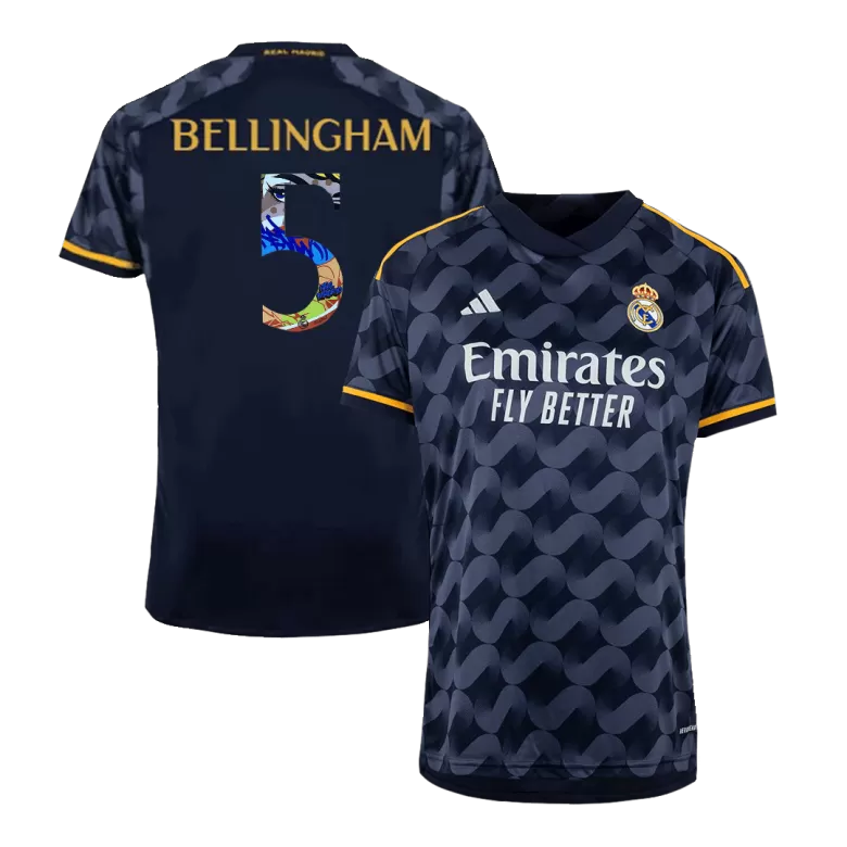 BELLINGHAM #5 Real Madrid Soccer Jersey Away Custom Shirt 2023/24 Sen2 Font - bestsoccerstore