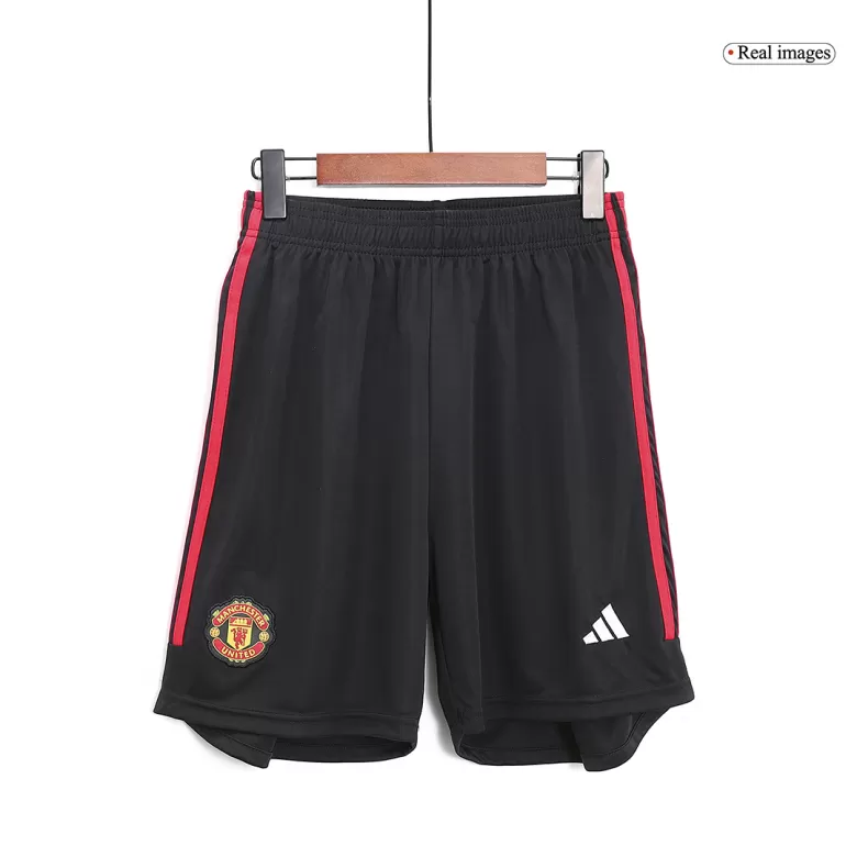 Manchester United Shorts Custom Home Soccer Shorts 2023/24 - bestsoccerstore