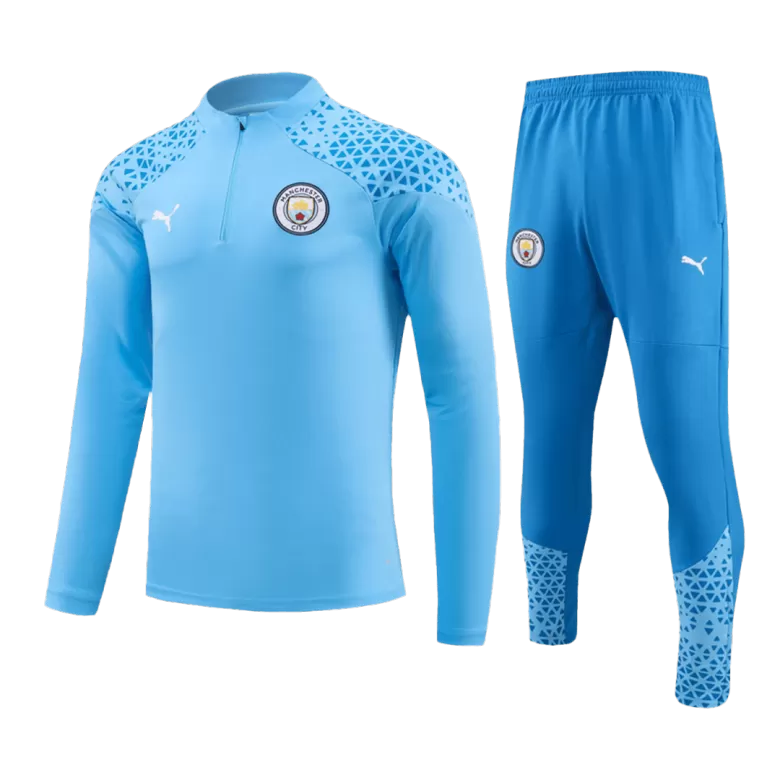 Kid s Manchester City 2 Piece Set Soccer Tracksuit 2023 24 Blue