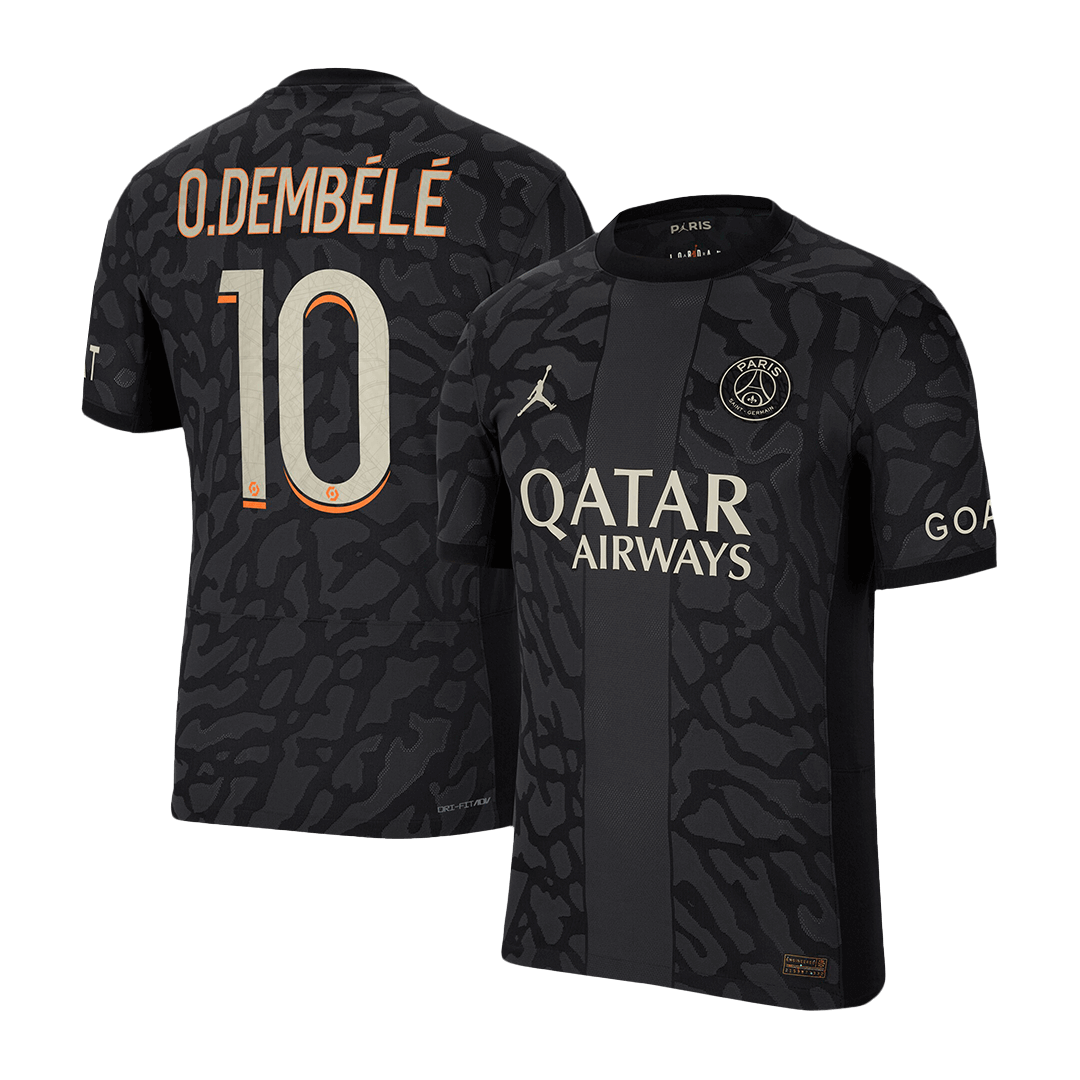 Authentic PSG Soccer Jersey O.DEMBÉLÉ #10 Third Away Shirt 2023/24