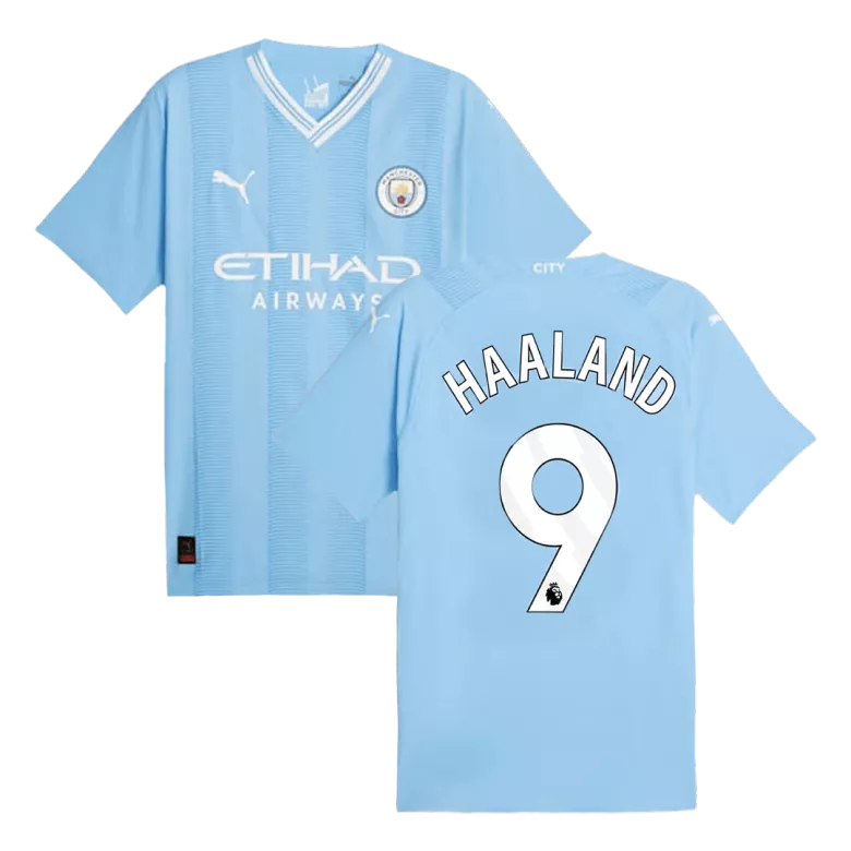 Authentic Manchester City Soccer Jersey HAALAND #9 Home Shirt 2023/24 - bestsoccerstore