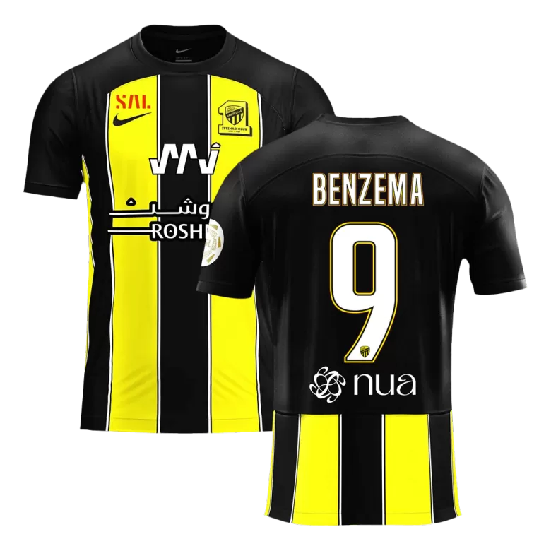 Al Ittihad Saudi Jersey BENZEMA #9 Soccer Jersey Home 2023/24 - bestsoccerstore