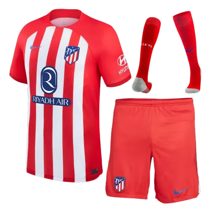 Atletico Madrid Jersey Custom Home Soccer Jersey Full Kit 2023/24 - bestsoccerstore