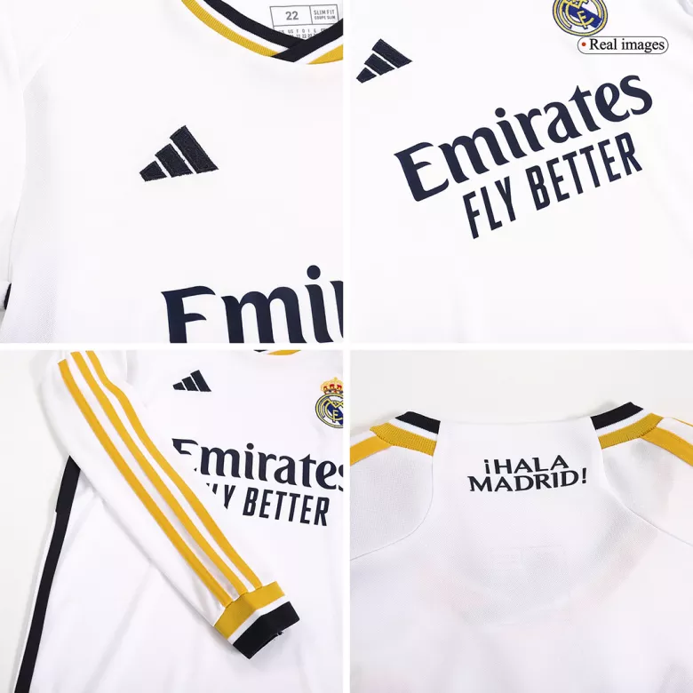 Kid's Real Madrid Custom Home Soccer Kits Long Sleeve 2023/24 - bestsoccerstore