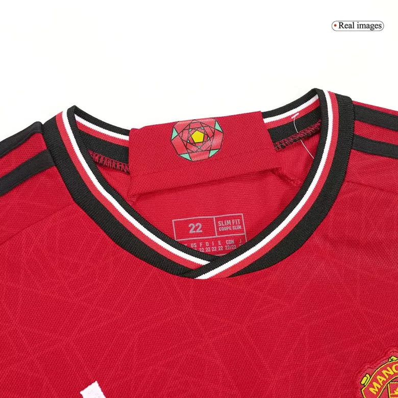 Kid's Manchester United Custom Home Soccer Kits Long Sleeve 2023/24 - bestsoccerstore