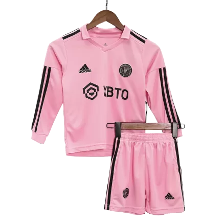 Kid's Inter Miami CF Custom Home Soccer Kits Long Sleeve 2023/24 - bestsoccerstore