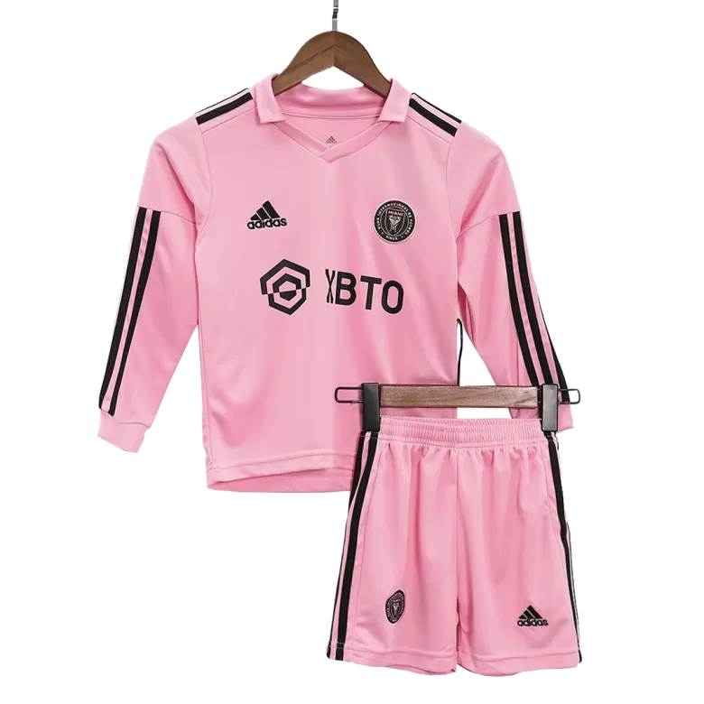 Kid's Inter Miami CF Custom Home Soccer Kits Long Sleeve 2023/24 - bestsoccerstore