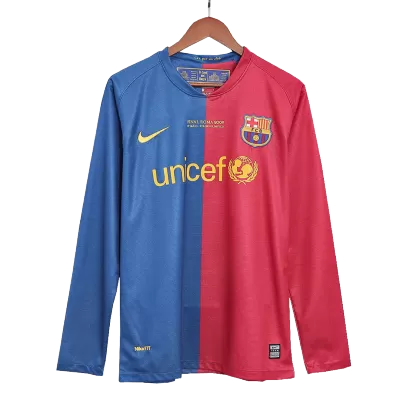 Barcelona Retro Jersey Home Long Sleeve Soccer Shirt 2008/09 - UCL - bestsoccerstore