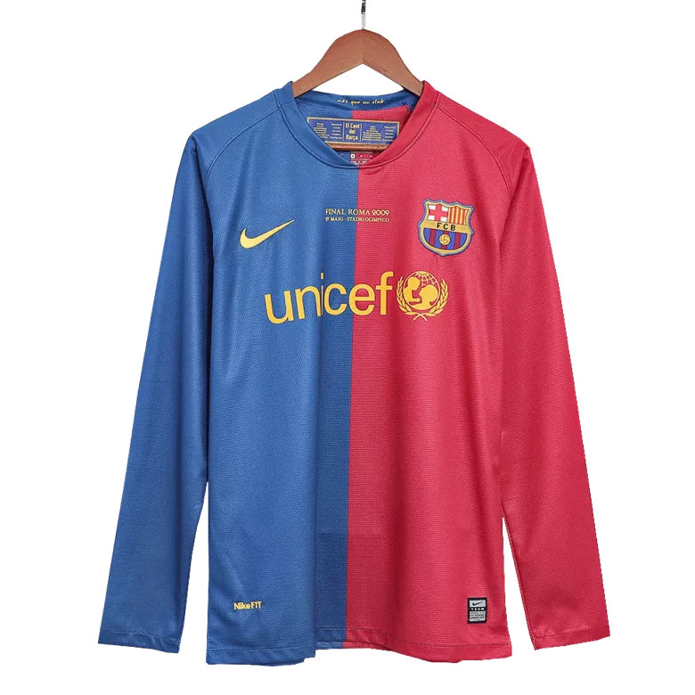 Barcelona Retro Jersey Home Long Sleeve Soccer Shirt 2008/09 - bestsoccerstore