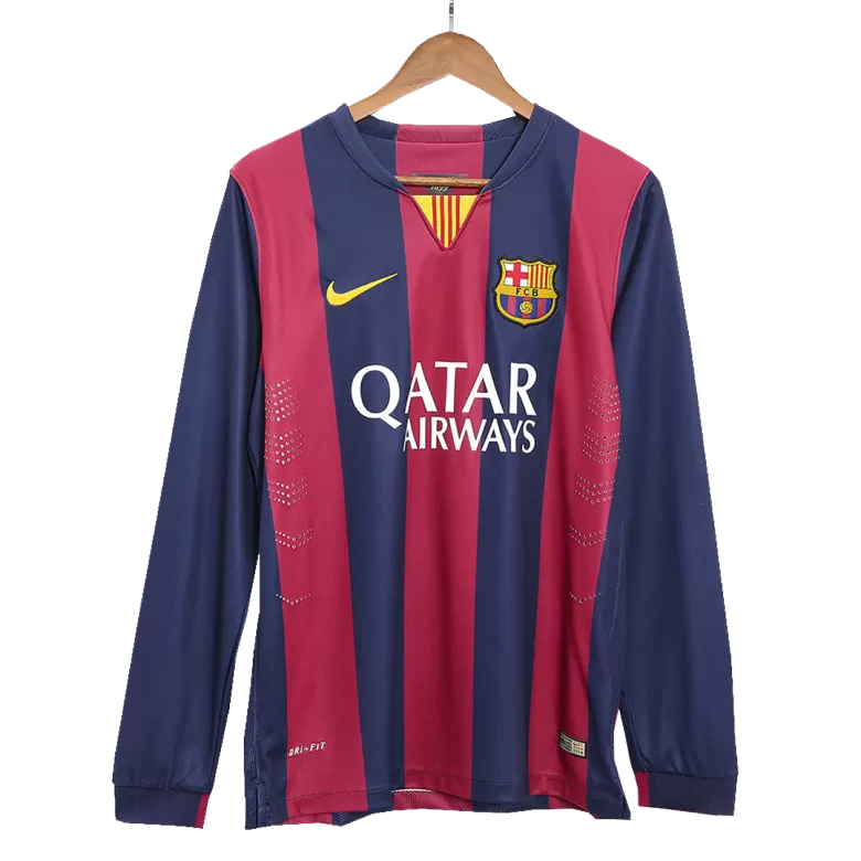 NEYMAR JR #11 Barcelona Retro Jersey Home Long Sleeve Soccer Shirt 2014/15 - bestsoccerstore