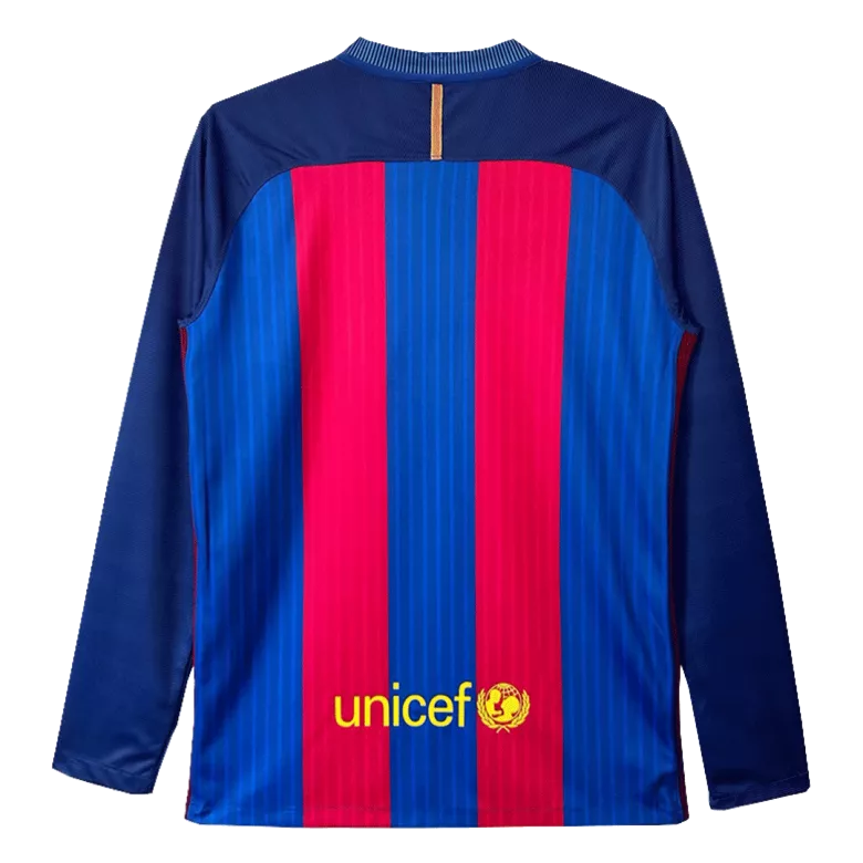 Barcelona Retro Jersey Home Long Sleeve Soccer Shirt 2016/17 - bestsoccerstore
