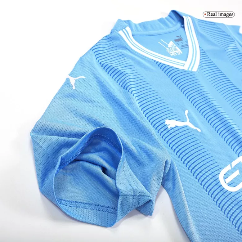 Manchester City Jersey CHAMPIONS OF EUROPE #23  Custom Home Soccer Jersey 2023/24 - bestsoccerstore