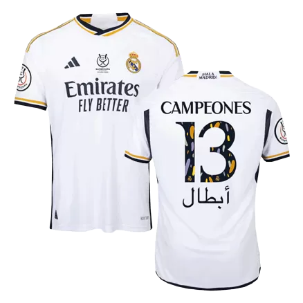 Authentic Real Madrid Soccer Jersey CAMPEONES #13 Home Shirt 2023/24 - bestsoccerstore