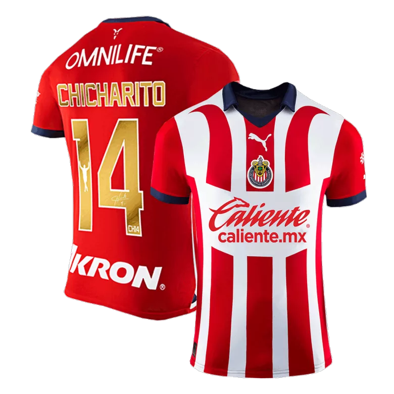 Chivas Jersey Gold CHICHARITO #14 Soccer Jersey Home 2023/24 - bestsoccerstore