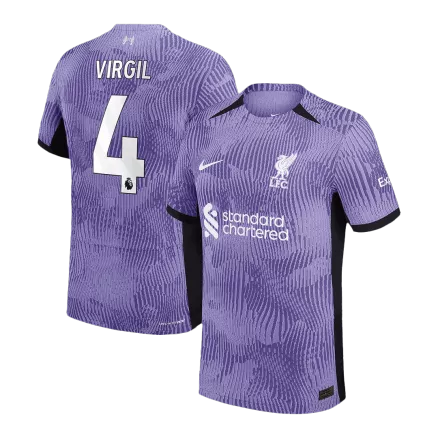 Authentic Liverpool Soccer Jersey VIRGIL #4 Third Away Shirt 2023/24 - bestsoccerstore