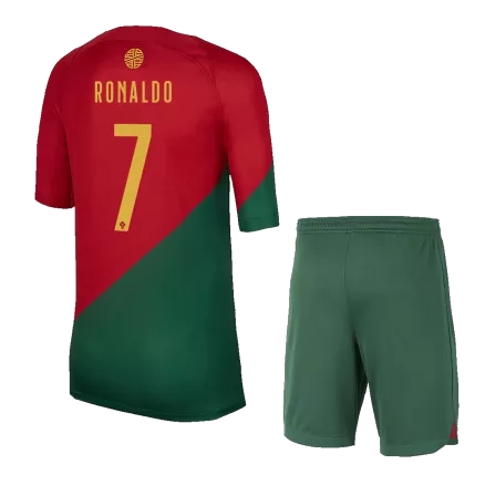 Kid's Portugal RONALDO #7 Custom Home Soccer Kits 2022/23 - bestsoccerstore