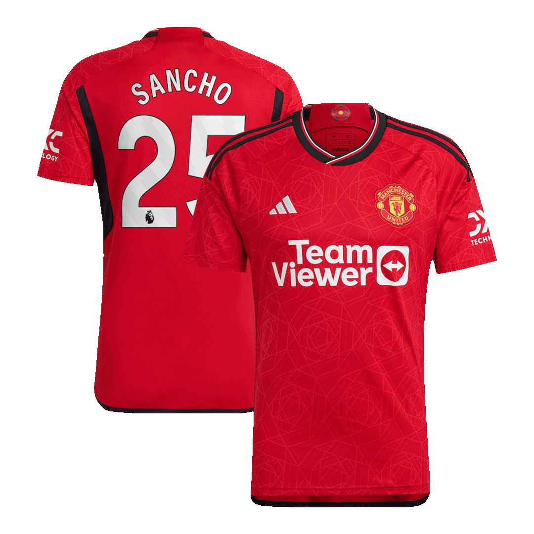 Manchester United Jersey Custom SANCHO #25 Soccer Jersey Home 2023/24 - bestsoccerstore
