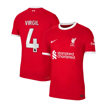 Authentic Liverpool Soccer Jersey VIRGIL #4 Home Shirt 2023/24 - bestsoccerstore