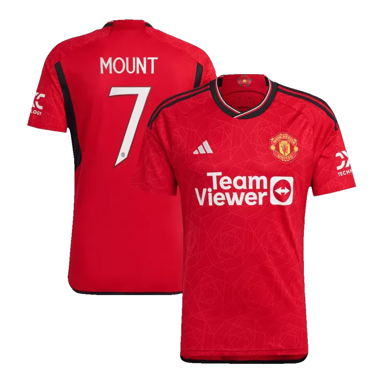 Manchester United Jersey Custom MOUNT #7 Soccer Jersey Home 2023/24 UCL - bestsoccerstore