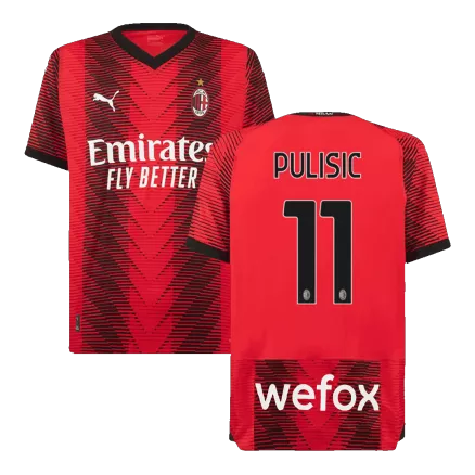 Authentic AC Milan Soccer Jersey PULISIC #11 Home Shirt 2023/24 - bestsoccerstore
