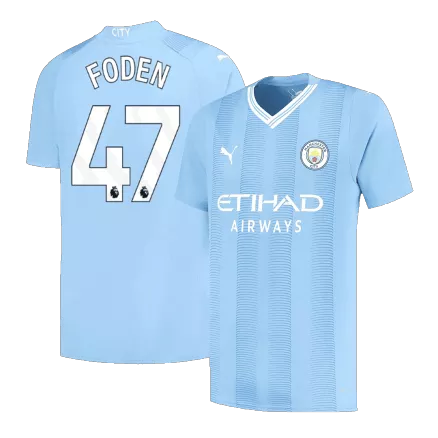 Manchester City Jersey Custom FODEN #47 Soccer Jersey Home 2023/24 - bestsoccerstore