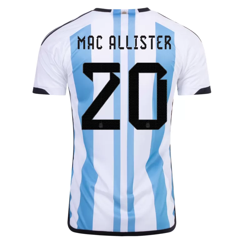 MAC ALLISTER #20 Argentina Soccer Jersey Champions 3 Stars Home Custom World Cup Jersey 2022 - bestsoccerstore