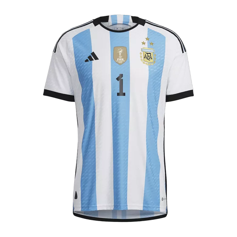Authentic ARMANI #1 Soccer Jersey Argentina Home Shirt 2022 - bestsoccerstore