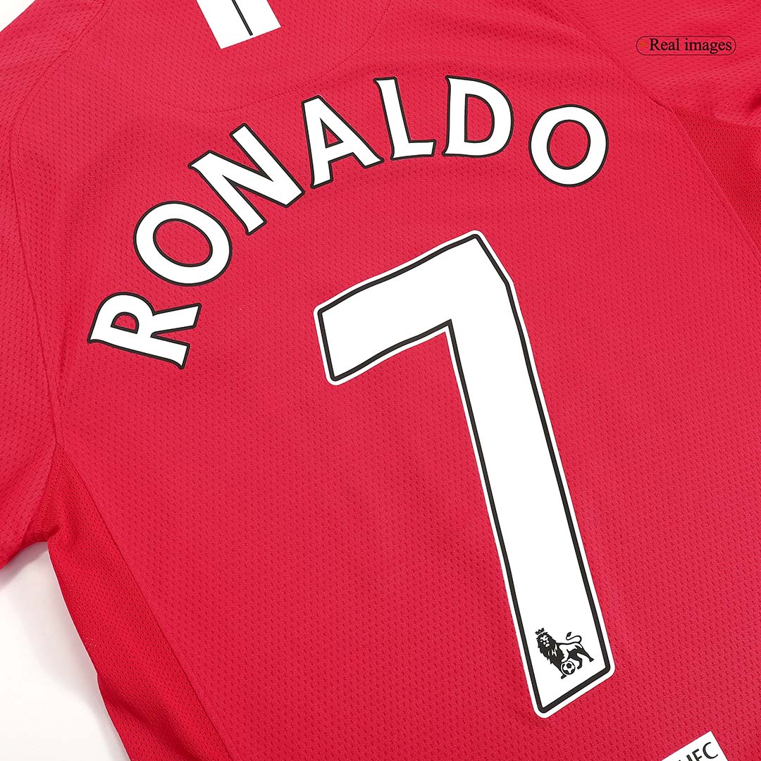 RONALDO #7 Manchester United Retro Jersey Home Long Sleeve Soccer Shirt 2007/08 - bestsoccerstore