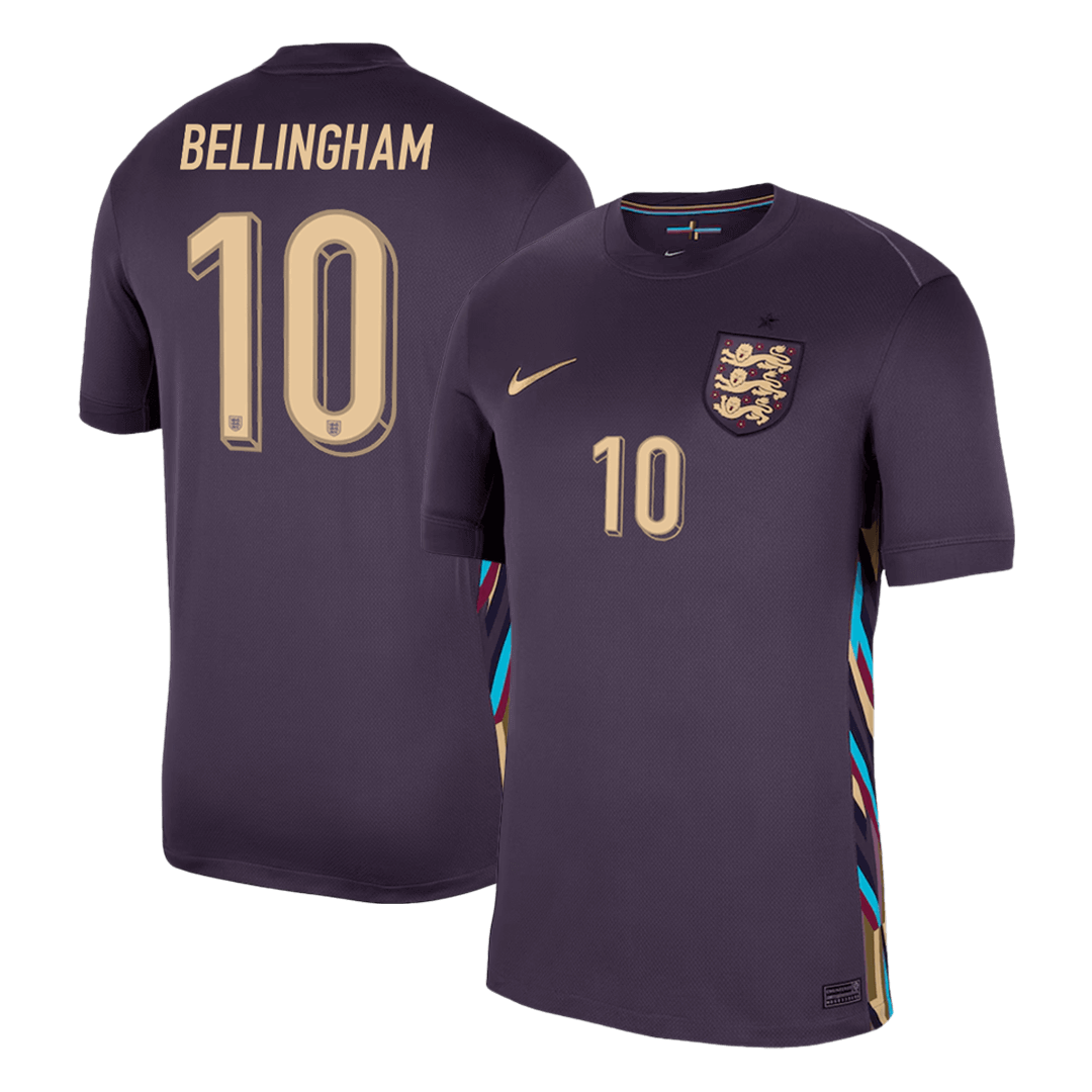 BELLINGHAM #10 England Soccer Jersey Away Custom Shirt - bestsoccerstore
