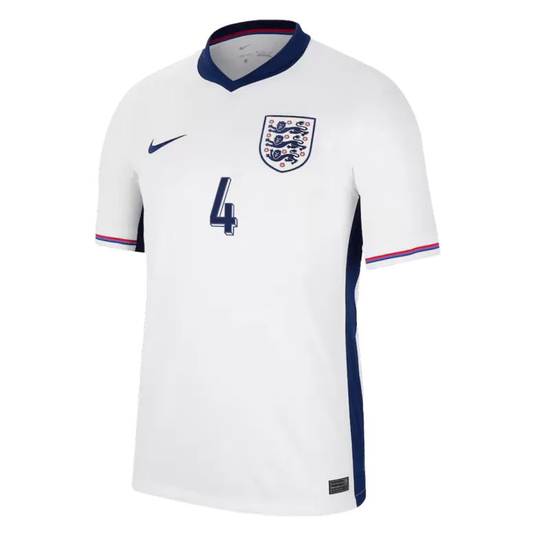 RICE #4 England Soccer Jersey Home Custom Shirt 2024 - bestsoccerstore