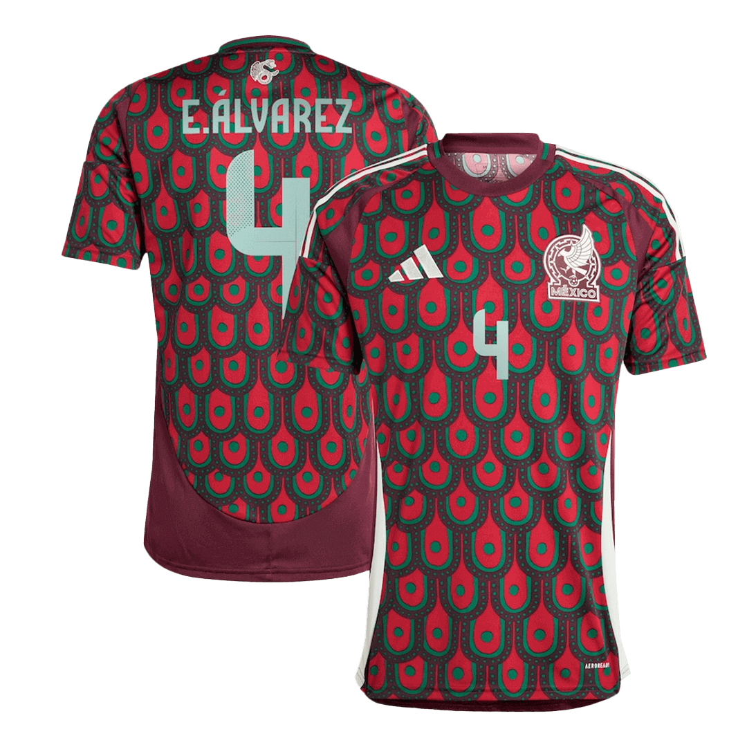 E.ÁLVAREZ #4 Mexico Soccer Jersey Home Custom Shirt - bestsoccerstore