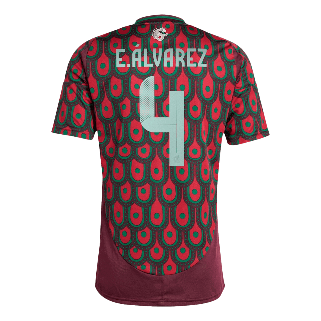 E.ÁLVAREZ #4 Mexico Soccer Jersey Home Custom Shirt
