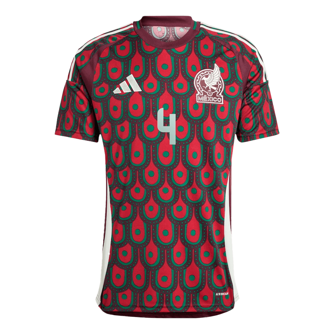 E.ÁLVAREZ #4 Mexico Soccer Jersey Home Custom Shirt