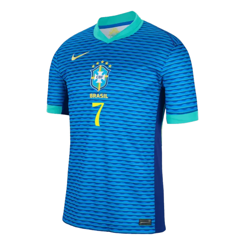 VINI JR. #7 Brazil Soccer Jersey Away Custom Shirt 2024 - bestsoccerstore